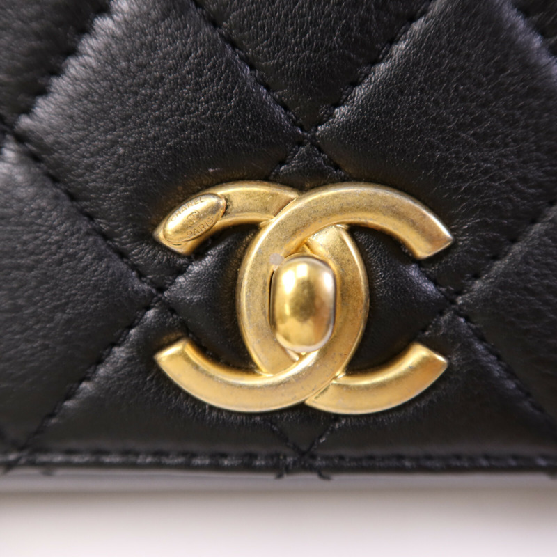 CHANEL 牛皮皮革Shoulder Bag金扣鏈帶肩背袋-6