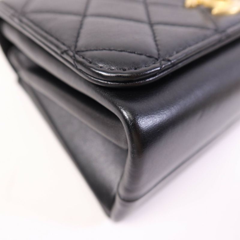 CHANEL 牛皮皮革Shoulder Bag金扣鏈帶肩背袋-11