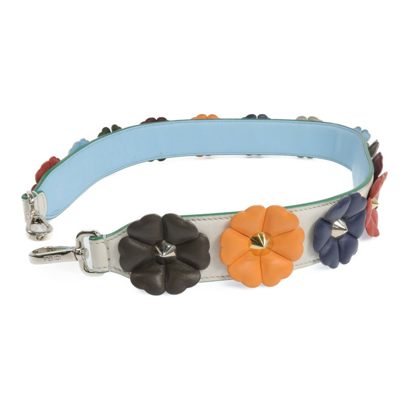 FENDI 牛皮皮革Strap銀扣肩背帶-1