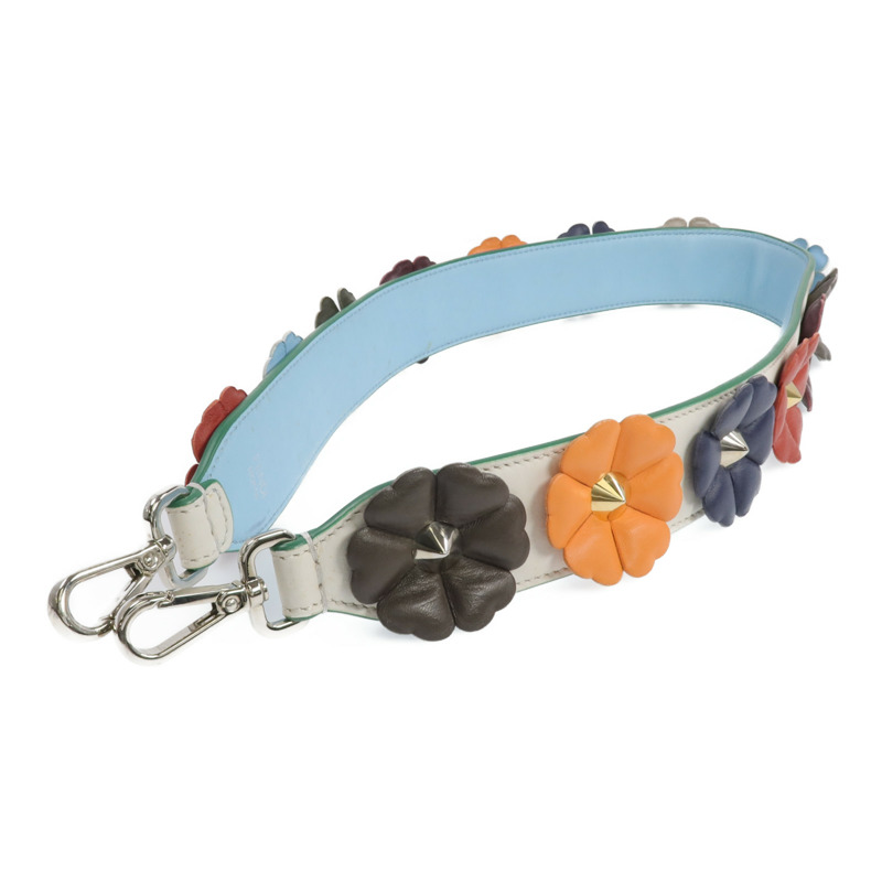 FENDI 牛皮皮革Strap銀扣肩背帶-3