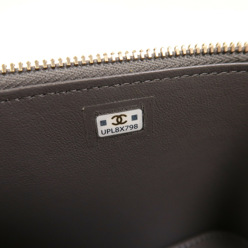 CHANEL 羊皮皮革Vanity Case金扣鏈帶手挽肩背兩用袋-6