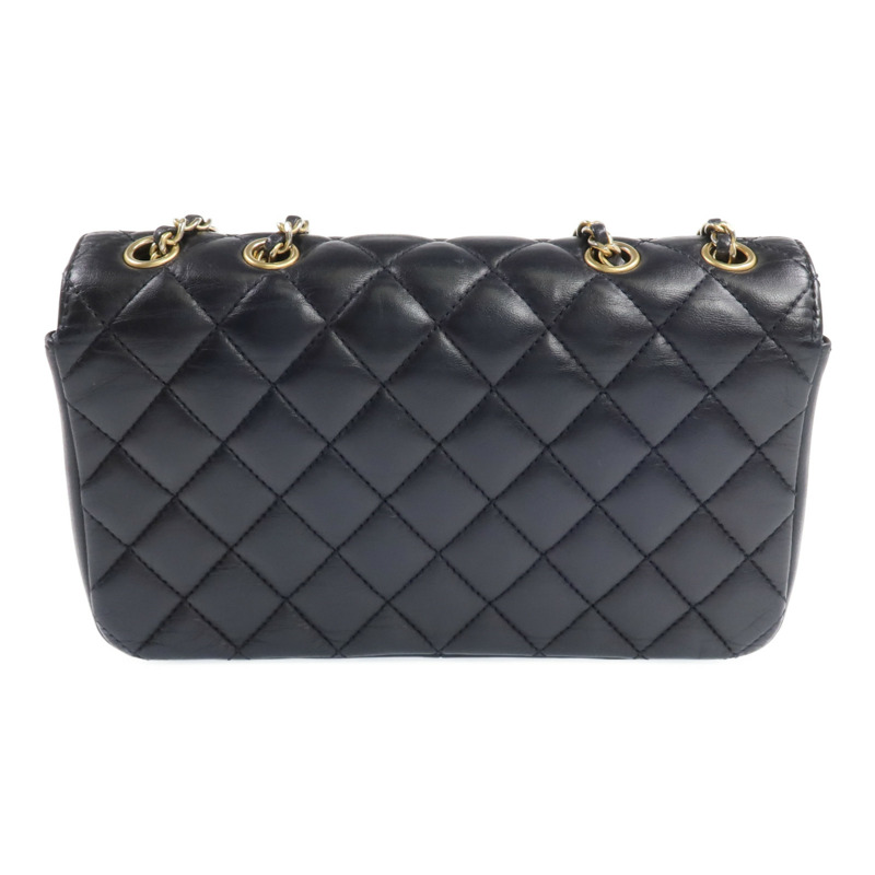 CHANEL 羊皮皮革Chain Shoulder金扣鏈帶肩背袋-2