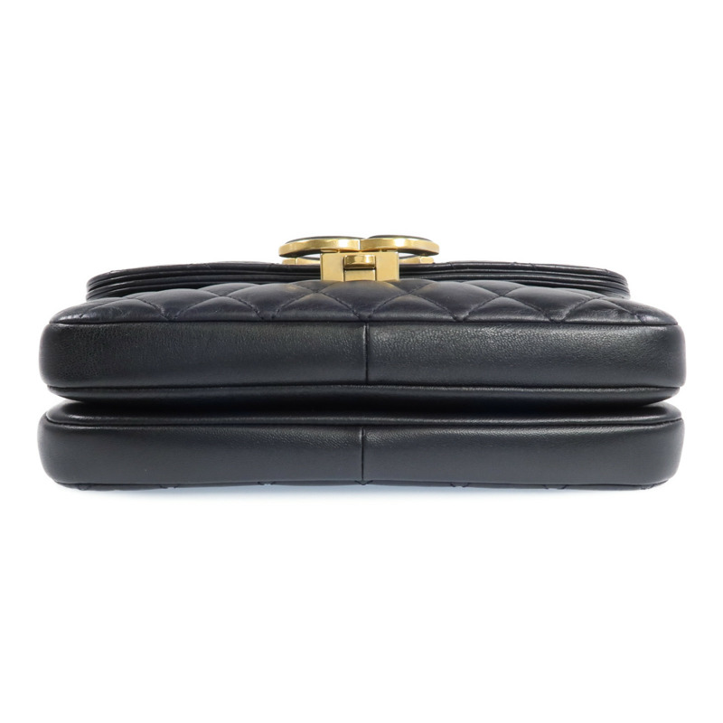 CHANEL 羊皮皮革Chain Shoulder金扣鏈帶肩背袋-3