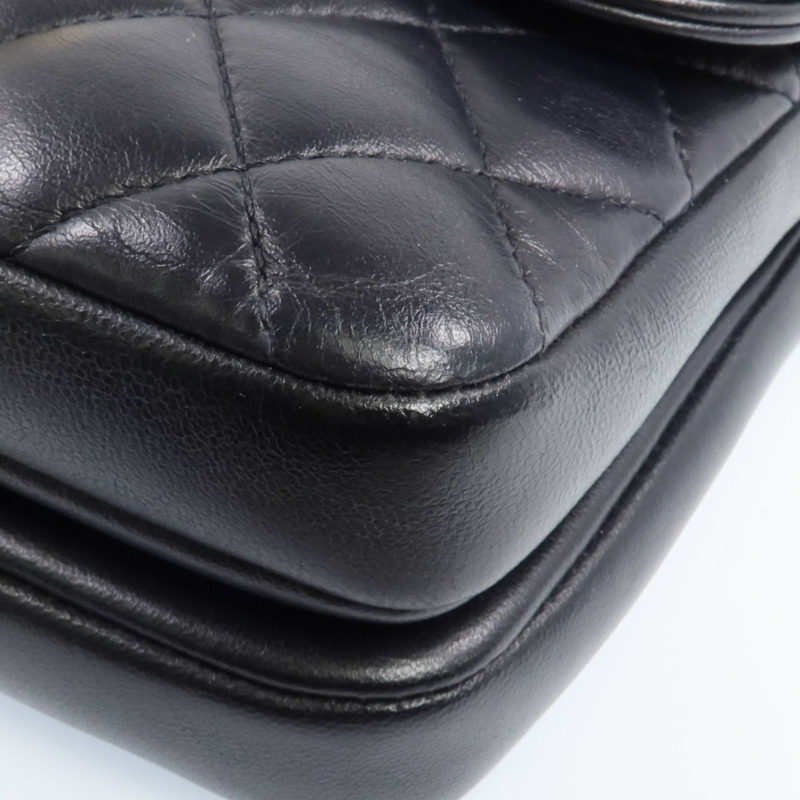 CHANEL 羊皮皮革Chain Shoulder金扣鏈帶肩背袋-9