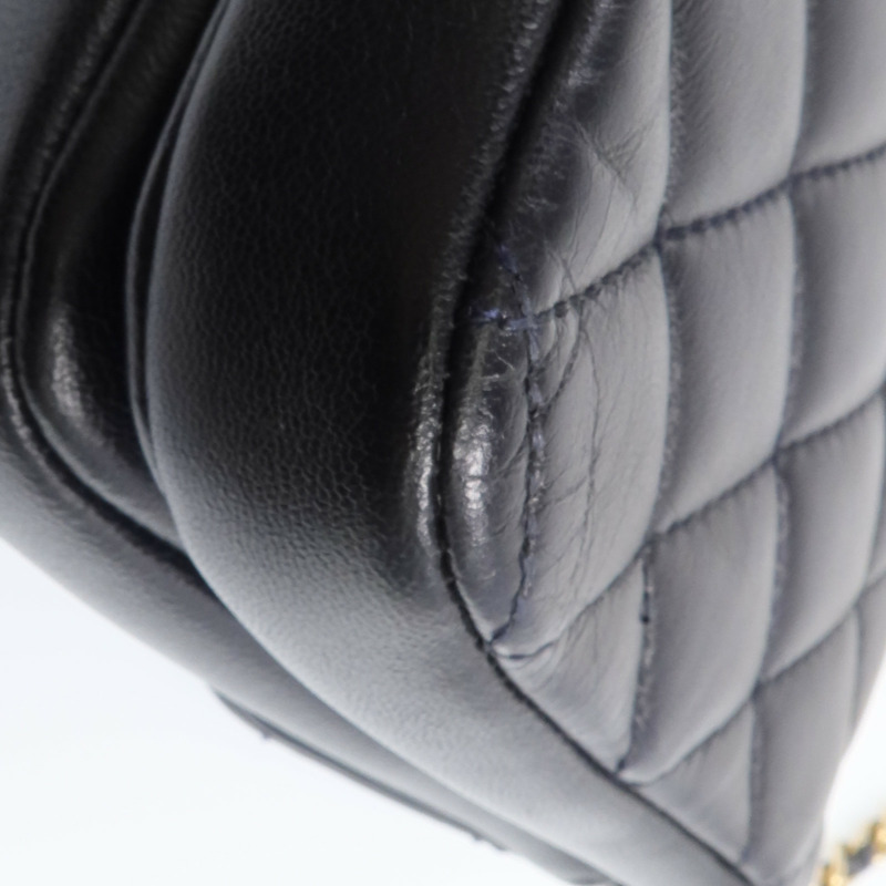 CHANEL 羊皮皮革Chain Shoulder金扣鏈帶肩背袋-11