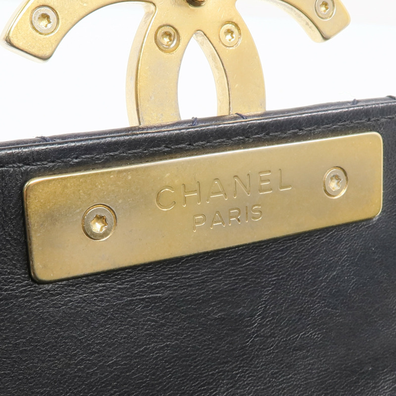 CHANEL 羊皮皮革Chain Shoulder金扣鏈帶肩背袋-15