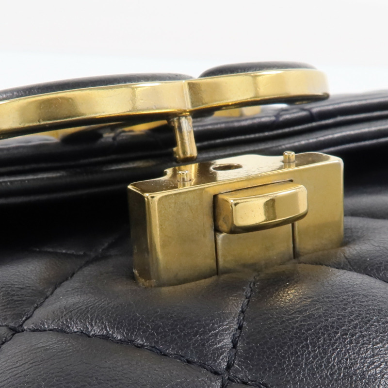 CHANEL 羊皮皮革Chain Shoulder金扣鏈帶肩背袋-16