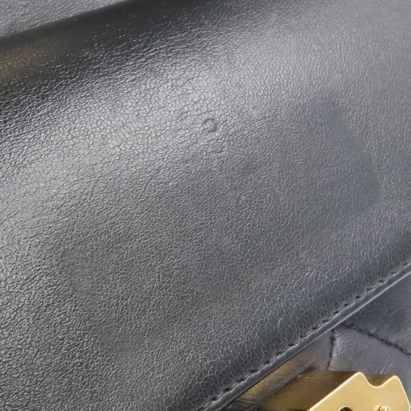 CHANEL 羊皮皮革Chain Shoulder金扣鏈帶肩背袋-17