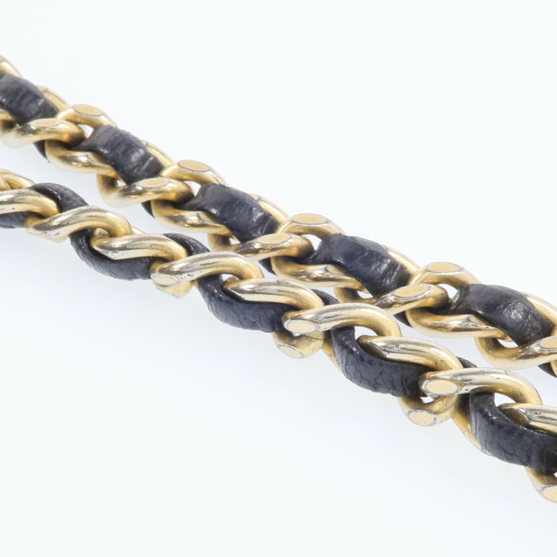 CHANEL 羊皮皮革Chain Shoulder金扣鏈帶肩背袋-18