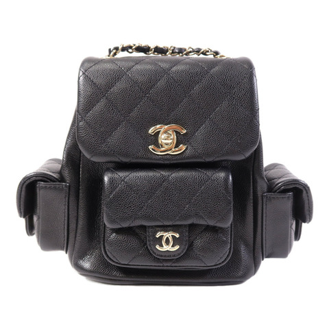 CHANEL 牛皮皮革Small Duma金扣鏈帶背包