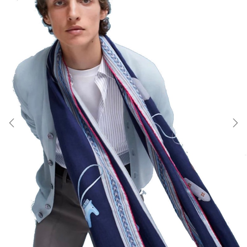 全新 清貨🧡 Hermes cashmere 頸巾 羊绒 圍巾  🐴 Et Gris Gris rectangle-2