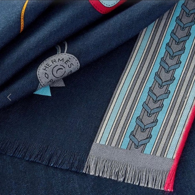 全新 清貨🧡 Hermes cashmere 頸巾 羊绒 圍巾  🐴 Et Gris Gris rectangle-5