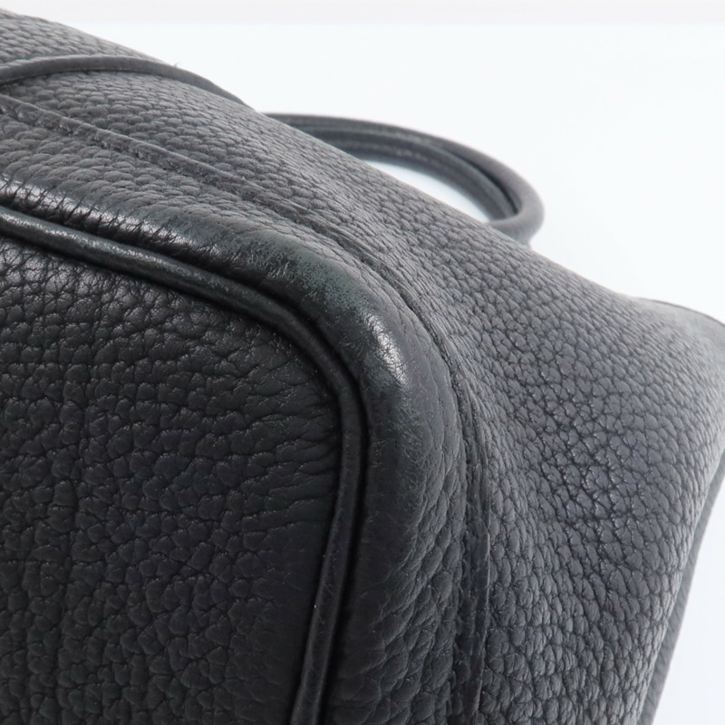 HERMES Negonda皮革Garden Party TPM銀扣手挽袋Noir-9