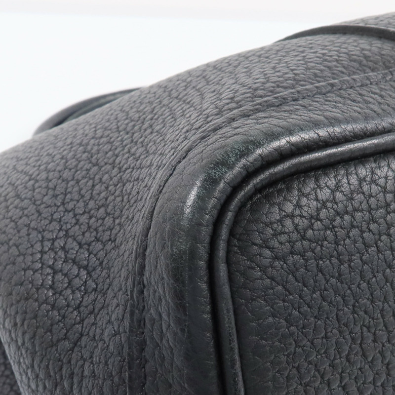 HERMES Negonda皮革Garden Party TPM銀扣手挽袋Noir-10