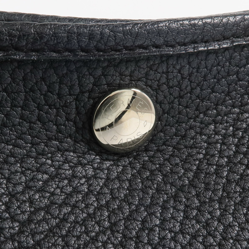 HERMES Negonda皮革Garden Party TPM銀扣手挽袋Noir-13
