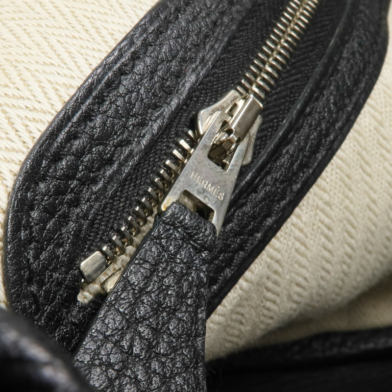 HERMES Negonda皮革Garden Party TPM銀扣手挽袋Noir-14
