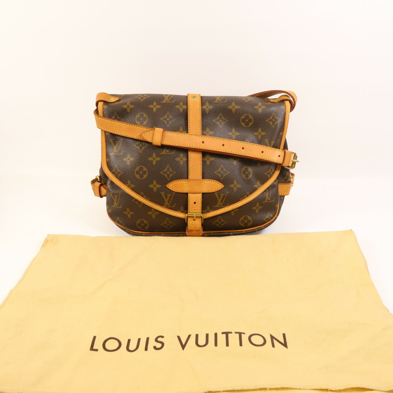 LOUIS VUITTON Monogram Saumur 30金扣肩背袋-9