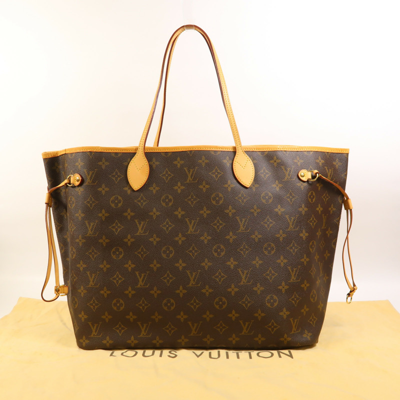 LOUIS VUITTON Monogram Neverfull GM金扣手挽袋-8