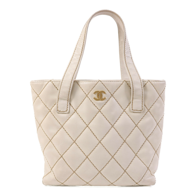 CHANEL 牛皮皮革 Vivian Tote金色扣手挽袋-0