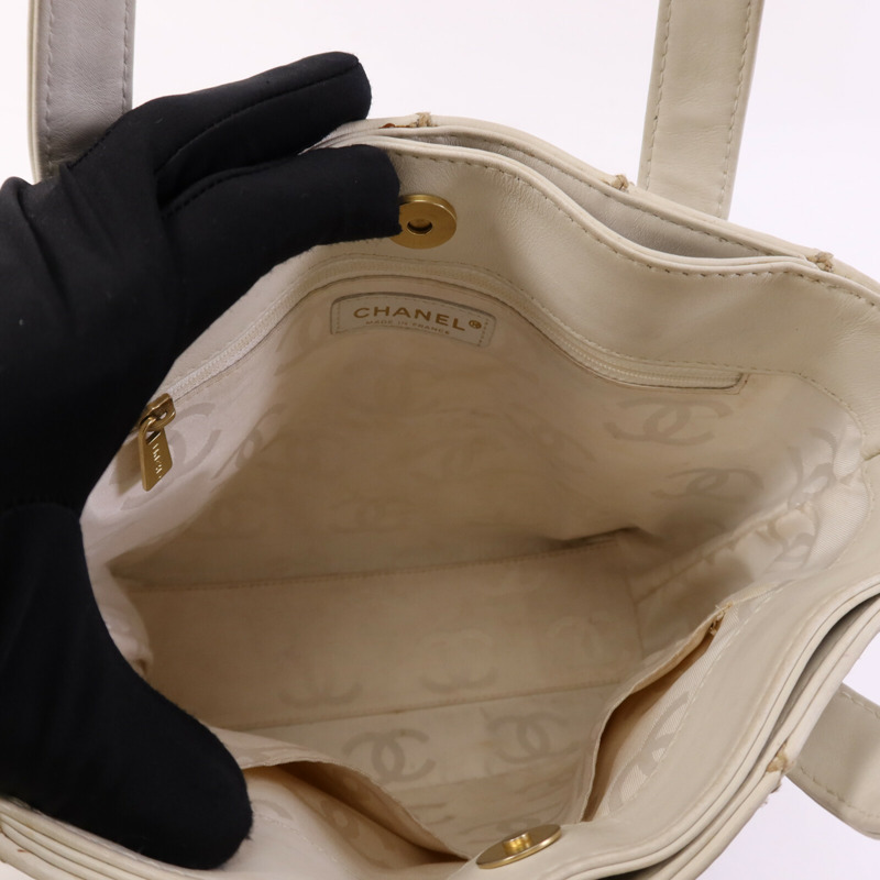 CHANEL 牛皮皮革 Vivian Tote金色扣手挽袋-4