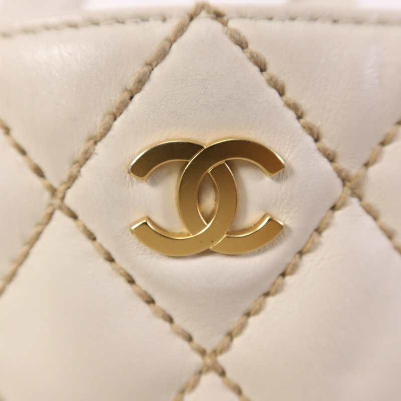 CHANEL 牛皮皮革 Vivian Tote金色扣手挽袋-6