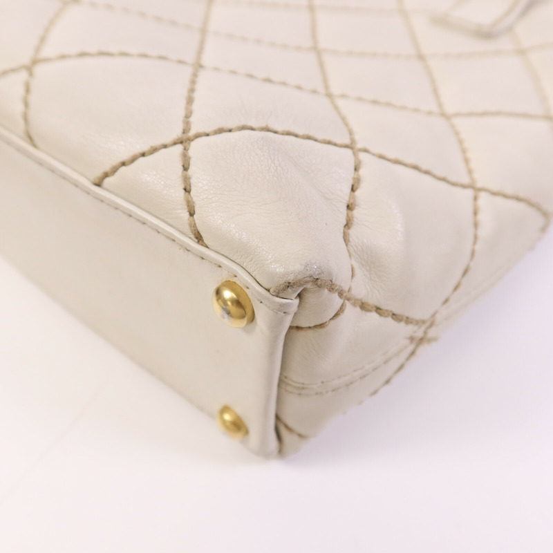 CHANEL 牛皮皮革 Vivian Tote金色扣手挽袋-10