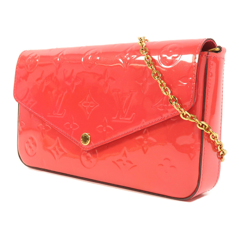LOUIS VUITTON Monogram Vernis Pochette金扣鏈帶肩背袋-2