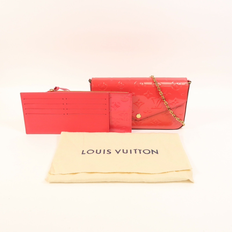 LOUIS VUITTON Monogram Vernis Pochette金扣鏈帶肩背袋-8