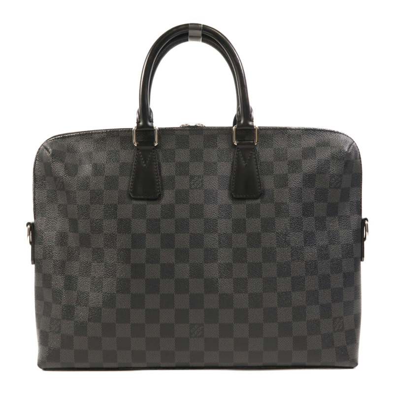 LOUIS VUITTON Damier Graphite Porte Document Jour Business Bag銀扣手挽袋-1