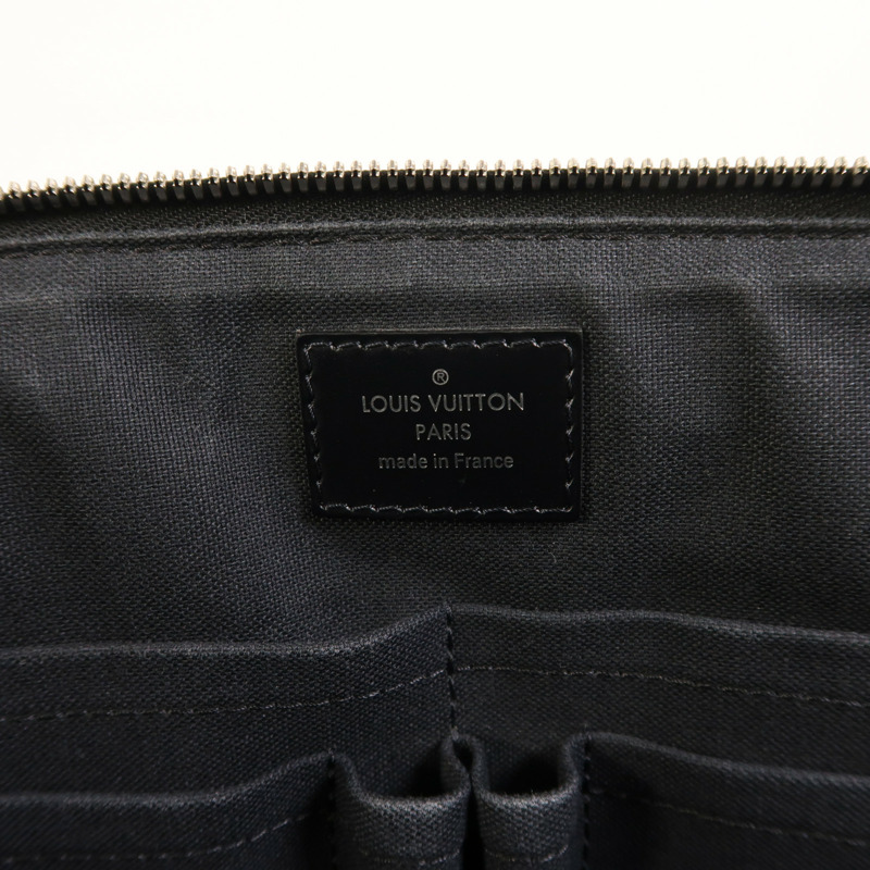 LOUIS VUITTON Damier Graphite Porte Document Jour Business Bag銀扣手挽袋-5