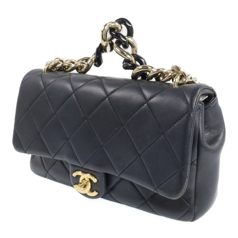 CHANEL 羊皮皮革2 Way Shoulder金扣手挽肩背兩用袋-1