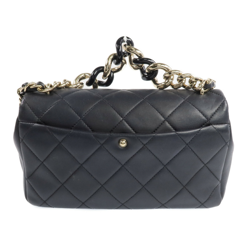 CHANEL 羊皮皮革2 Way Shoulder金扣手挽肩背兩用袋-2