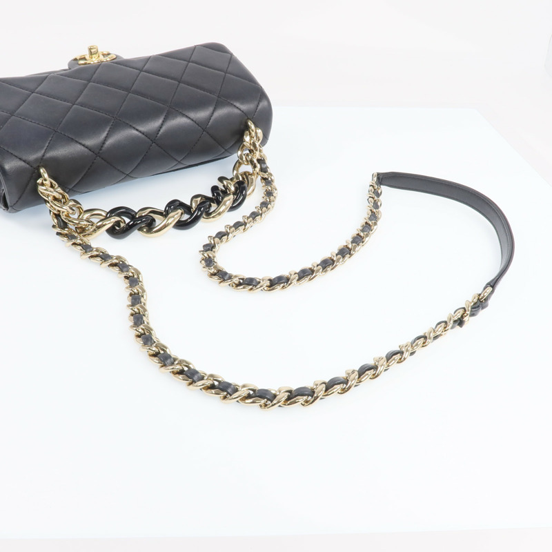 CHANEL 羊皮皮革2 Way Shoulder金扣手挽肩背兩用袋-7