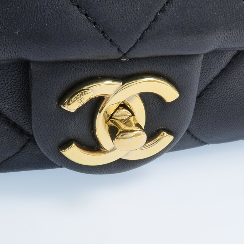 CHANEL 羊皮皮革2 Way Shoulder金扣手挽肩背兩用袋-8