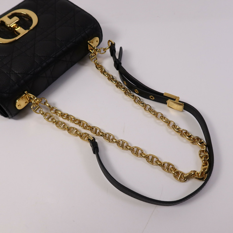 Dior 牛皮皮革Small Caro Bag金扣鏈帶肩背袋-8