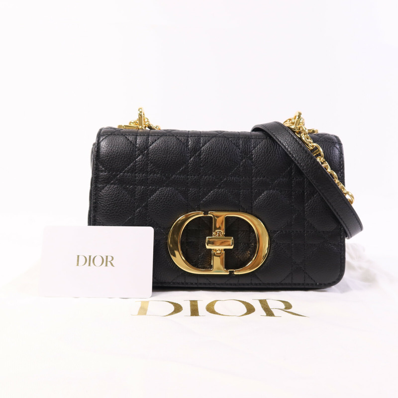 Dior 牛皮皮革Small Caro Bag金扣鏈帶肩背袋-9