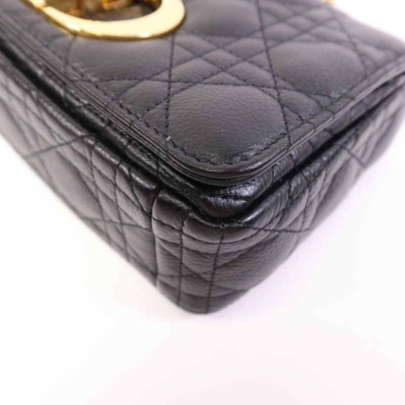 Dior 牛皮皮革Small Caro Bag金扣鏈帶肩背袋-10