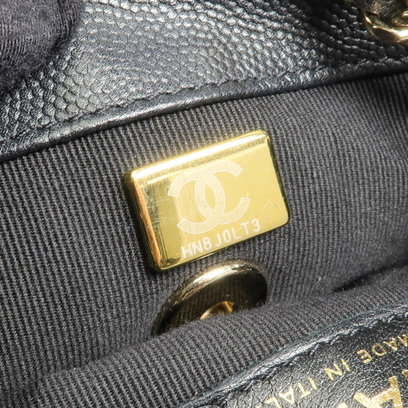CHANEL 牛皮皮革Backpack金扣背包-6