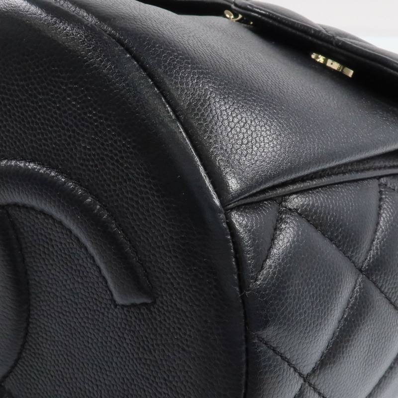 CHANEL 牛皮皮革Backpack金扣背包-10