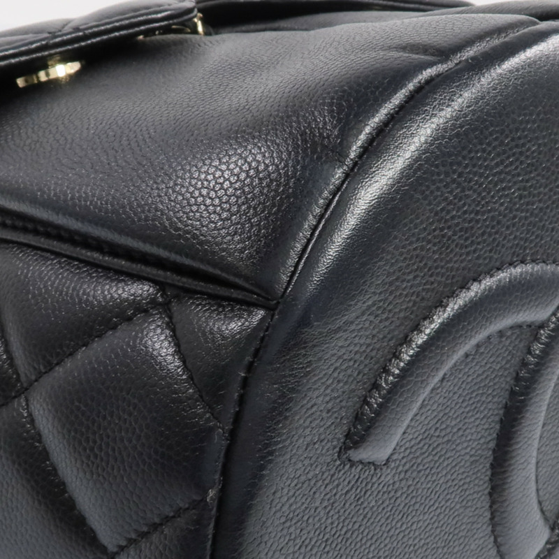 CHANEL 牛皮皮革Backpack金扣背包-11