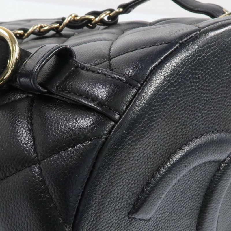 CHANEL 牛皮皮革Backpack金扣背包-13