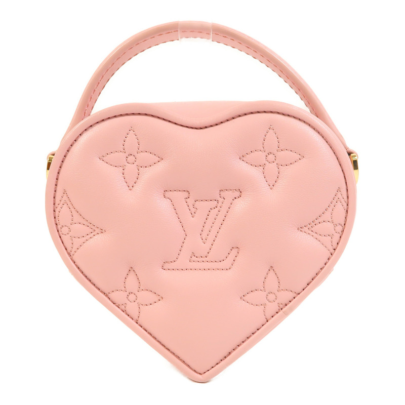 LOUIS VUITTON Bubblegram皮革Pop My Heart金扣鏈帶手挽肩背兩用袋-1