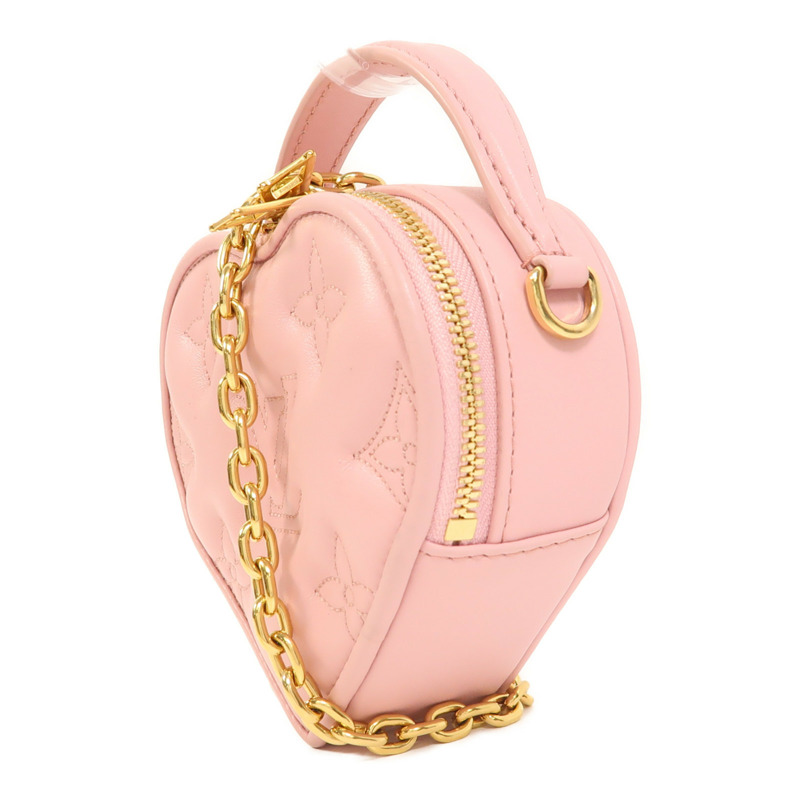 LOUIS VUITTON Bubblegram皮革Pop My Heart金扣鏈帶手挽肩背兩用袋-2