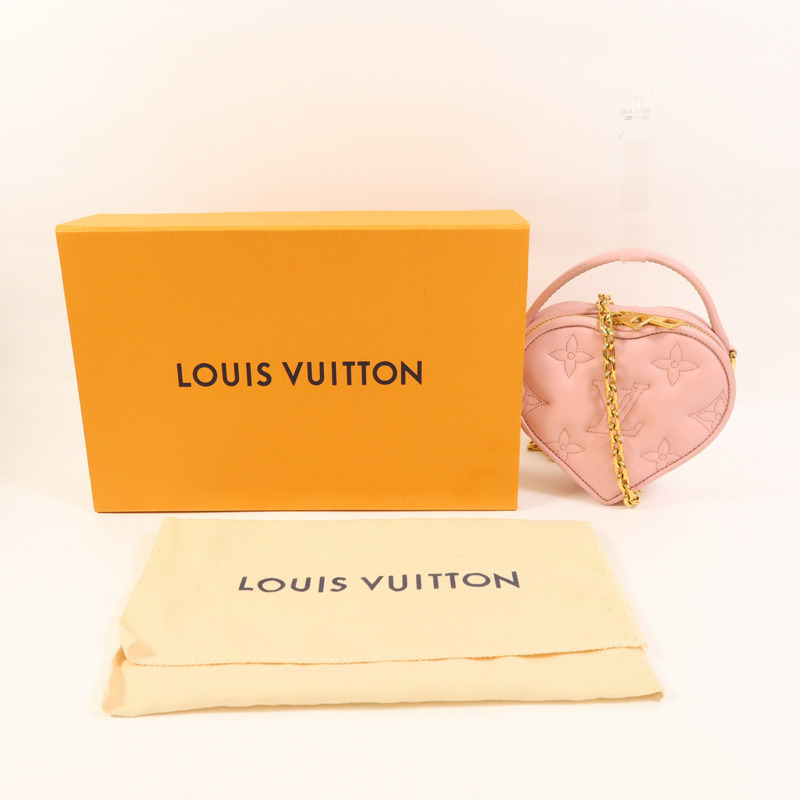 LOUIS VUITTON Bubblegram皮革Pop My Heart金扣鏈帶手挽肩背兩用袋-7