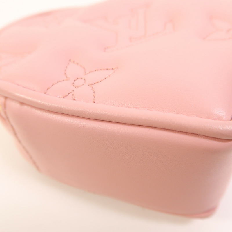 LOUIS VUITTON Bubblegram皮革Pop My Heart金扣鏈帶手挽肩背兩用袋-9