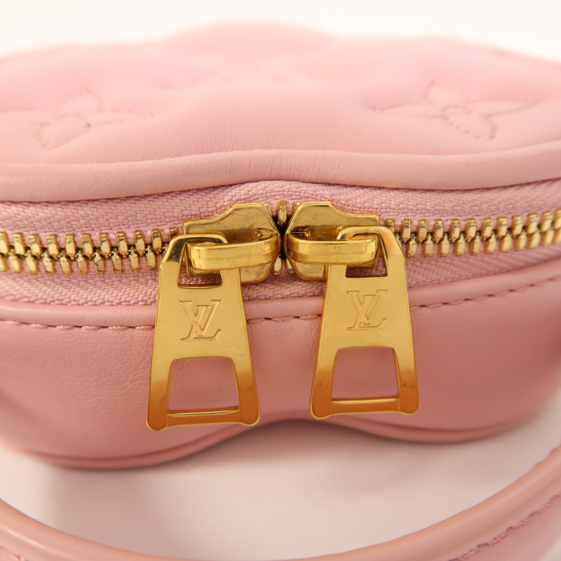 LOUIS VUITTON Bubblegram皮革Pop My Heart金扣鏈帶手挽肩背兩用袋-12