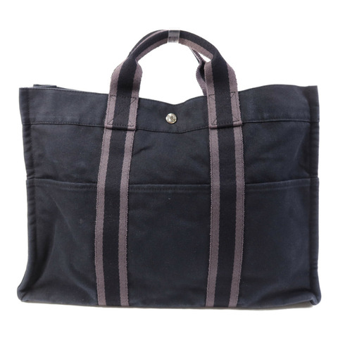 HERMES 帆布Fourre Tout Tote MM銀扣手挽袋