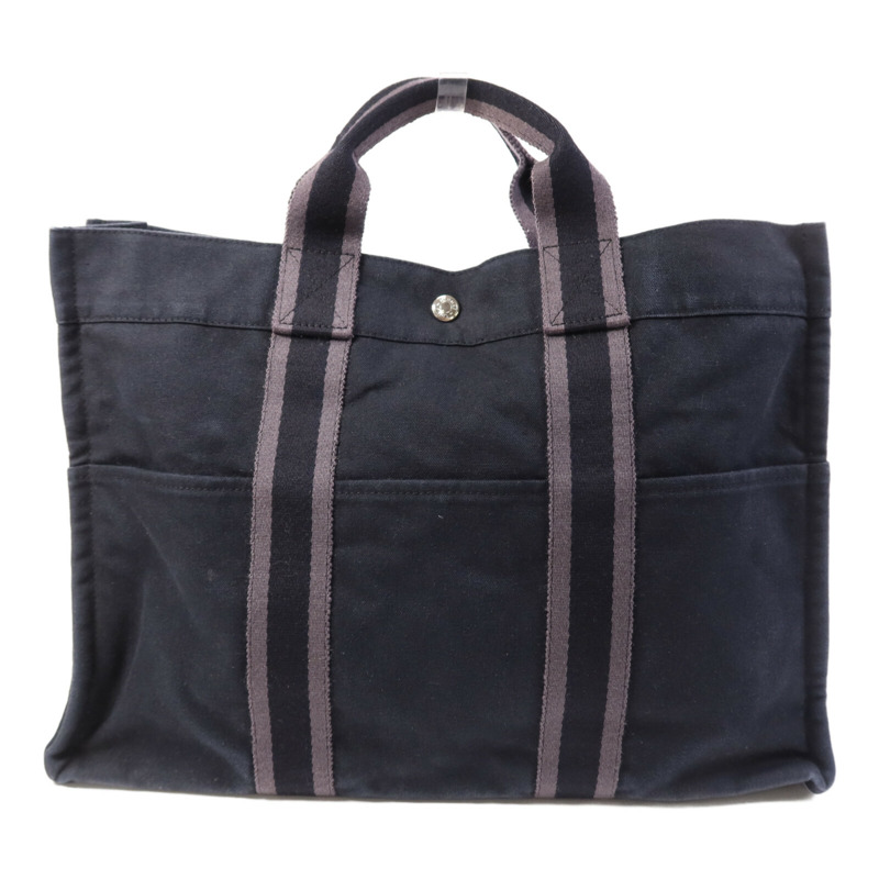 HERMES 帆布Fourre Tout Tote MM銀扣手挽袋-0