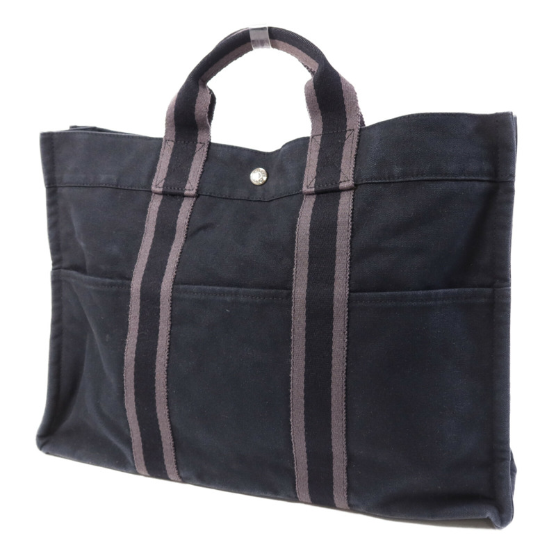 HERMES 帆布Fourre Tout Tote MM銀扣手挽袋-2