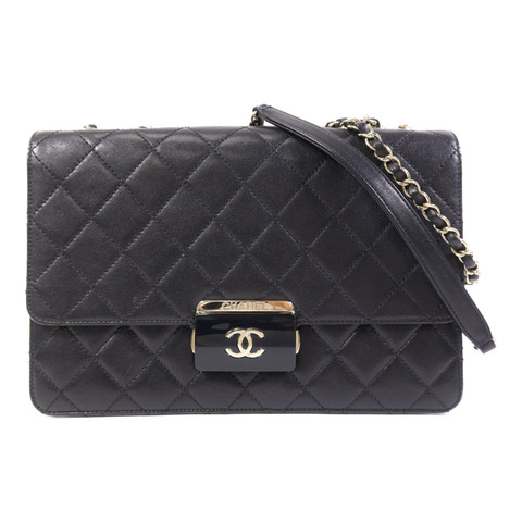 CHANEL 牛皮皮革Chain Shoulder Bag金扣鏈帶肩背袋